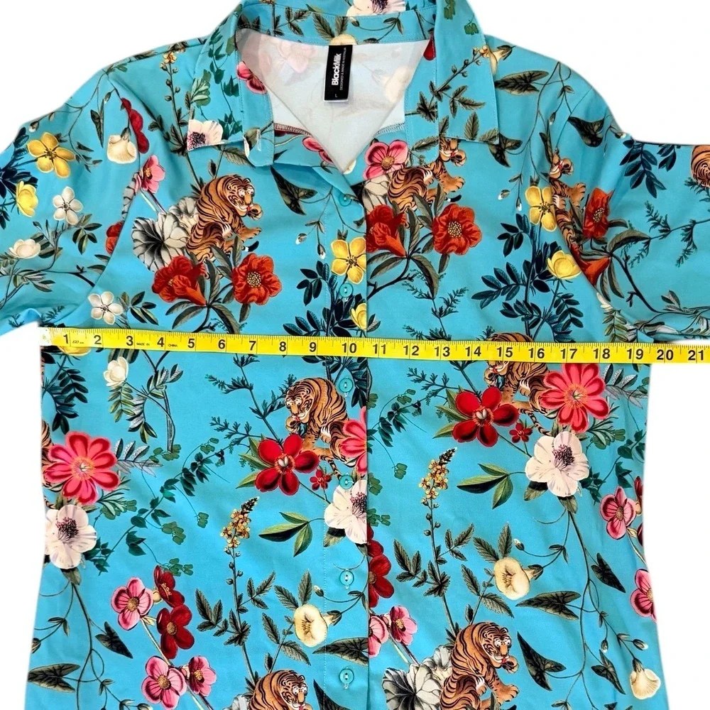 BlackMilk Tropical Tiger Button Down Shirt Womens Career Streetwear Large - Picture 8 of 11